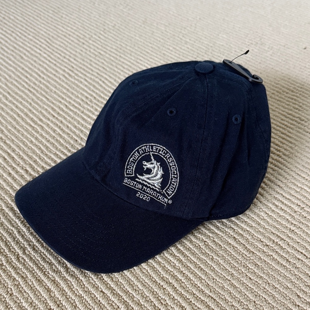 Adidas adjustable Boston Marathon navy blue baseball hat